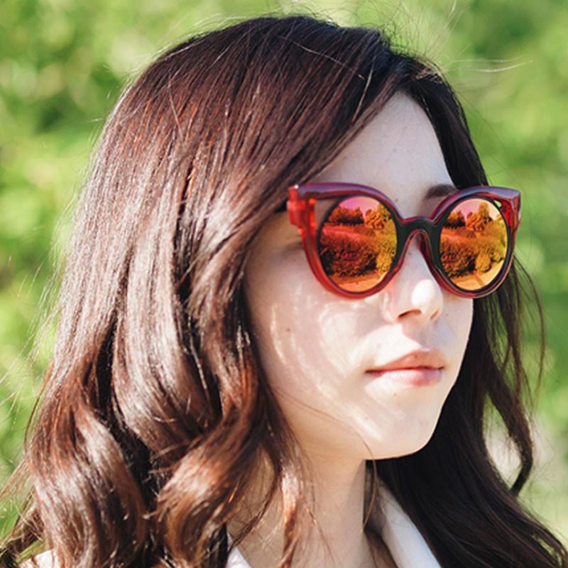 Colorful Festival Cat Eye Mirror Lens Sunglasses A246
