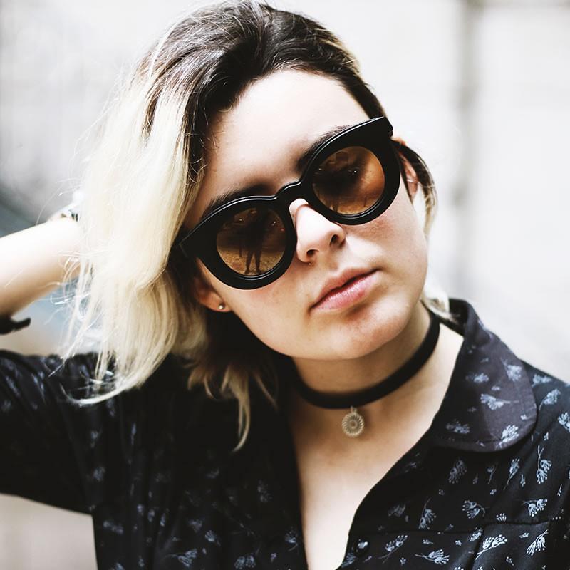 Women's Round Cat Eye Mirrored Lens Sunglasses 9584