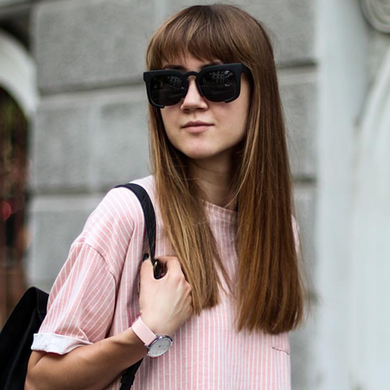 Trendy Women's Half Cut Frame Horned Rim Fashion Sunglasses 9496