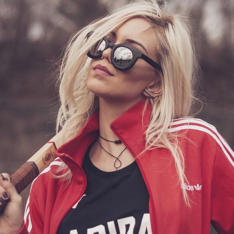 Oversize Indie Bold Frame Mirrored Lens Sunglasses 9983