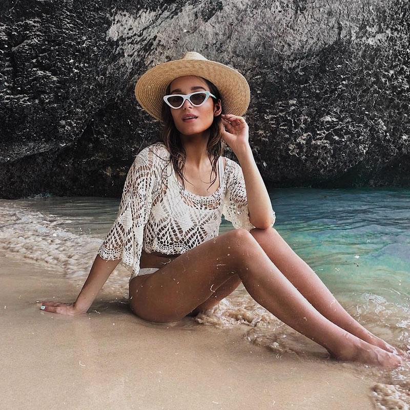 Womens Retro Narrow Flat Lens Cat Eye Sunglasses w/ Mirror Lens C521