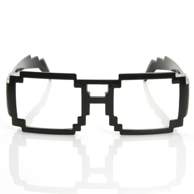 Gamer Nerd Retro Pixelated 8-Bit Clear Lens Glasses 8574