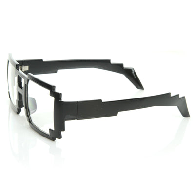 Gamer Nerd Retro Pixelated 8-Bit Clear Lens Glasses 8574