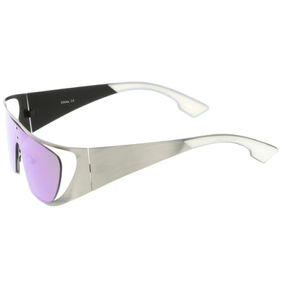 Futuristic Space Cadet Metal Cutout Shield Sunglasses C297