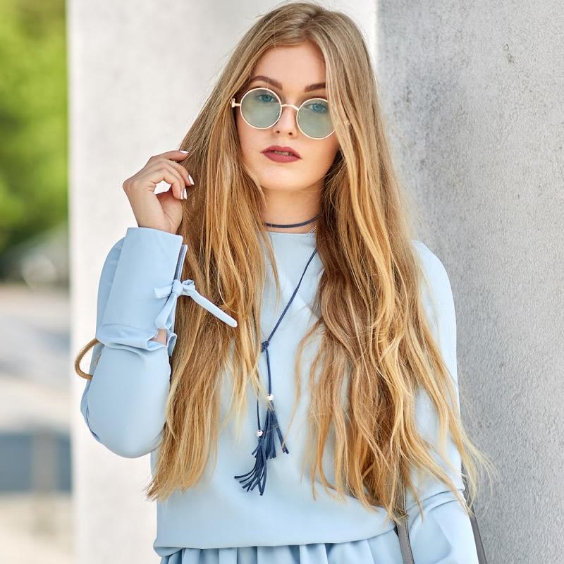 Retro Steampunk Colorful Round Flat Lens Sunglasses C442