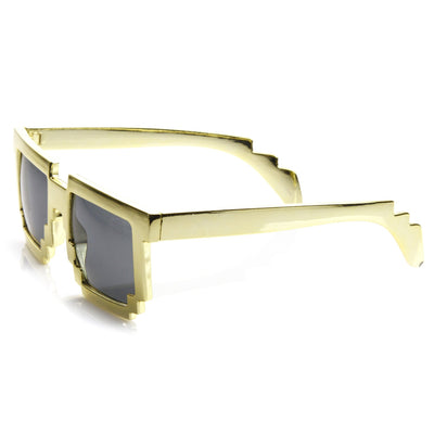 Retro Shiny Color Foil Pixelated 8-Bit Sunglasses 8808