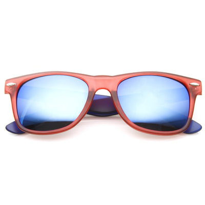 Retro Random Color Mirror Lens Horned Rim Sunglasses 8650