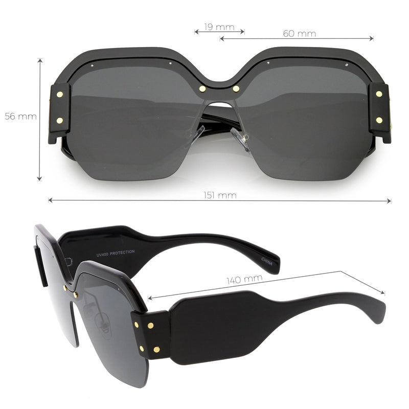 Women's Retro Modern Oversize Geometric Sunglasses C705