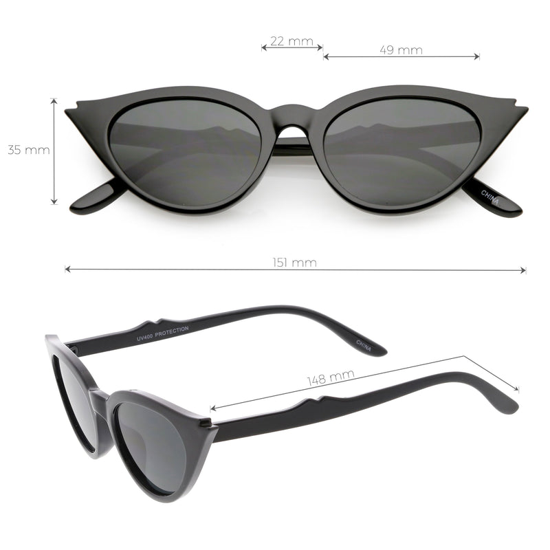 Women's Retro 1950's Notched Cat Eye Sunglasses C756