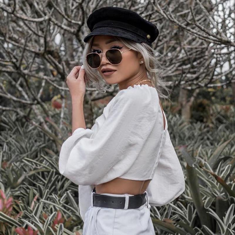 Vintage Inspired Indie Dapper Flat Hexagon Lens Sunglasses C517