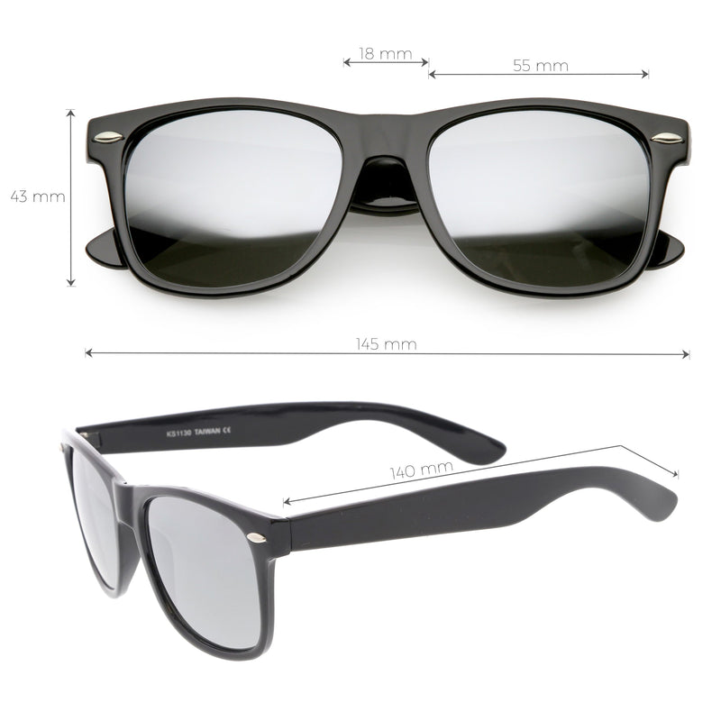 Large Classic Horned Rim Mirrored Lens Sunglasses C769