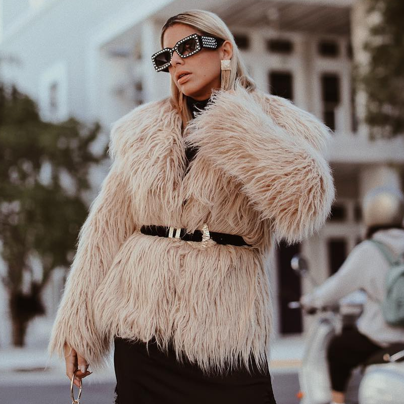 Retro Rectangular Handcrafted Rhinestone Sunglasses C611