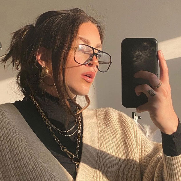 Retro 1980's Basic Square Aviator Clear Lens Glasses 8043