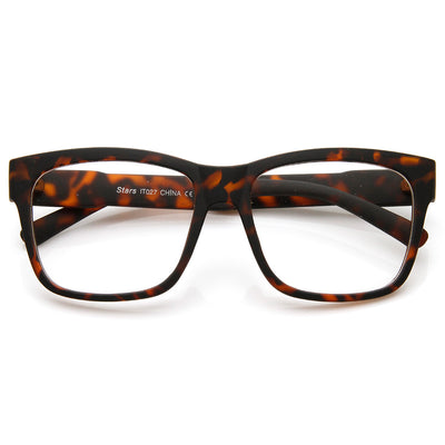 Large Retro Clear Lens Nerd Hipster Horned Rim Glasses 8789