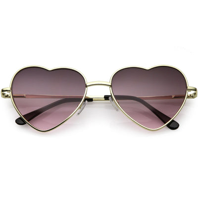Gafas de sol de moda con forma de corazón de metal lindo para mujer 8796