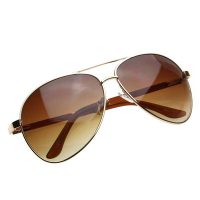 Designer Inspired Large Metal Aviator Sunglasses 1508