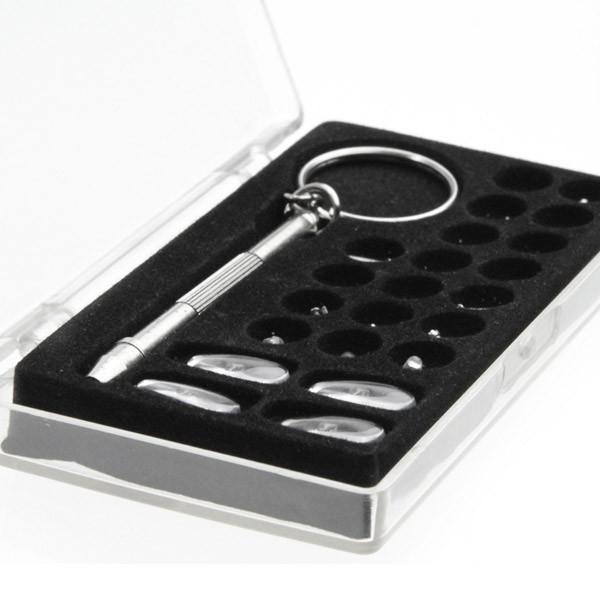 Kit de reparación de gafas de sol de bolsillo de emergencia Mini destornillador tornillos tuercas