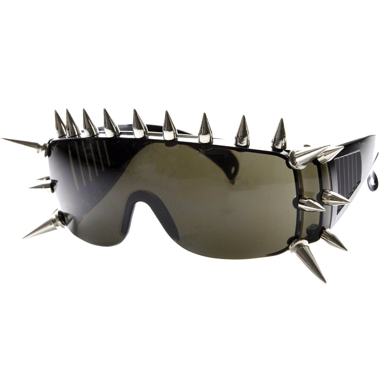 Ultra Punk Spiked Fashion Shield Sunglasses 8886