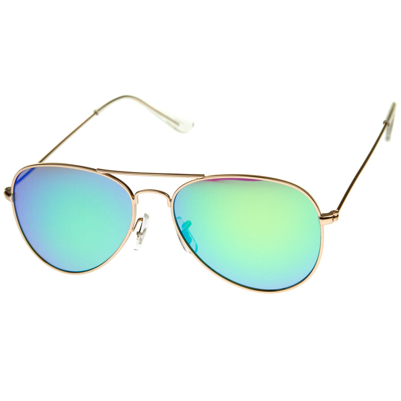Premium Nickel Plated Frame Multi-Coated Mirror Lens Aviator Sunglasses A284
