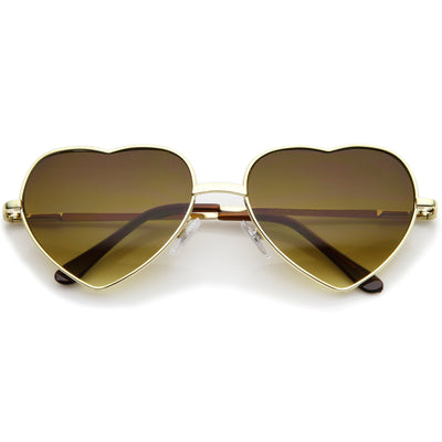 Gafas de sol de moda con forma de corazón de metal lindo para mujer 8796