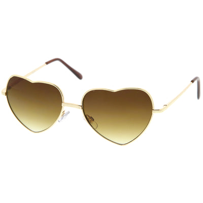 Gafas de sol de moda con forma de corazón de metal lindo para mujer 8796