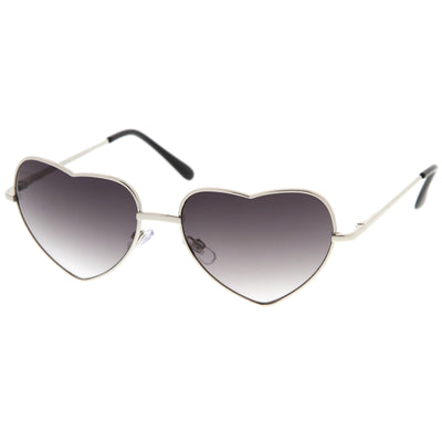 Gafas de sol de moda con forma de corazón de metal lindo para mujer 8796