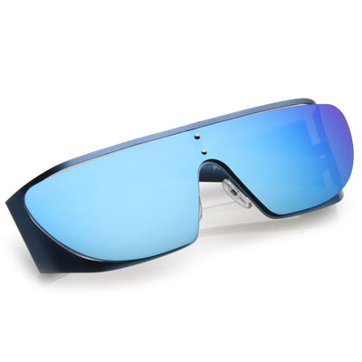 Futuristic Space Cadet Metal Cutout Shield Sunglasses C297