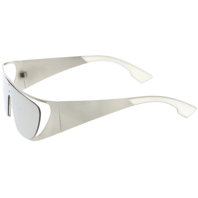 Futuristic Space Cadet Metal Cutout Shield Sunglasses C297