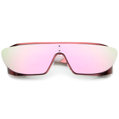 Futuristic Space Cadet Metal Cutout Shield Sunglasses C297