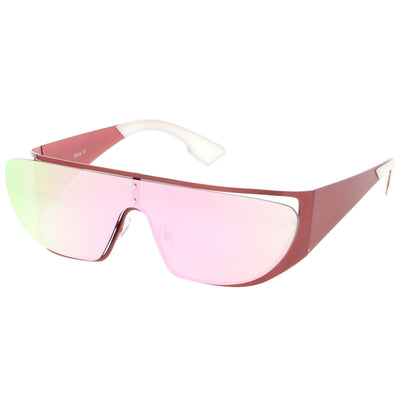 Futuristic Space Cadet Metal Cutout Shield Sunglasses C297
