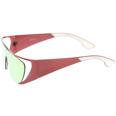 Futuristic Space Cadet Metal Cutout Shield Sunglasses C297