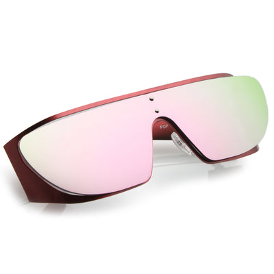 Futuristic Space Cadet Metal Cutout Shield Sunglasses C297