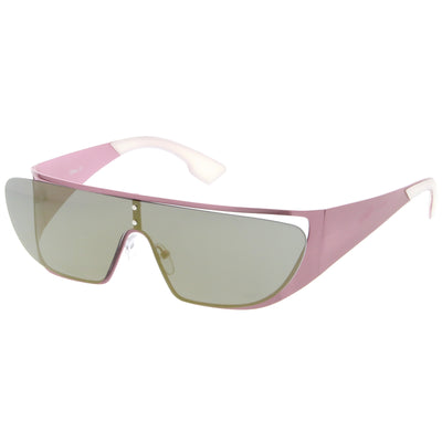 Futuristic Space Cadet Metal Cutout Shield Sunglasses C297