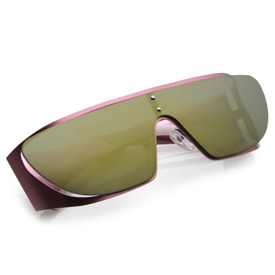 Futuristic Space Cadet Metal Cutout Shield Sunglasses C297