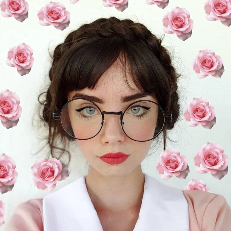 Retro Dapper Round Metal Clear Lens Glasses C300