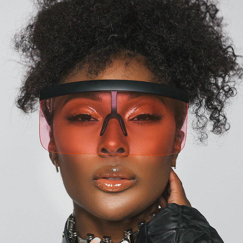 Retro Oversize Color Tone Color Shield Protection Visor C452