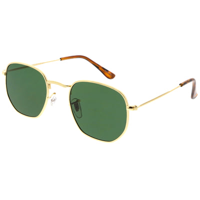 Gafas de sol elegantes con montura hexagonal geométrica moderna retro C455