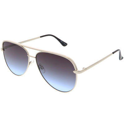 Premium Metal Flat Color Tone Lens Aviator Sunglasses 60mm C466
