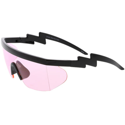Retro Flat Top Color Tone Half Frame Goggle Shield Sunglasses C546