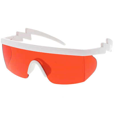 Retro Flat Top Color Tone Half Frame Goggle Shield Sunglasses C546