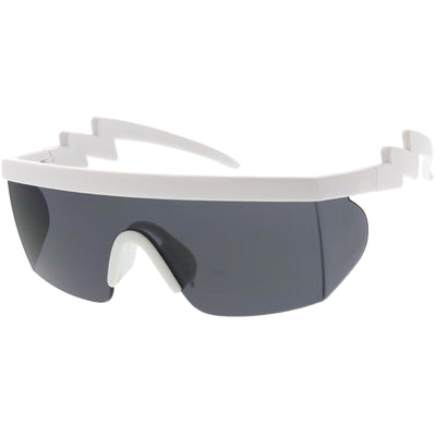 Retro Flat Top Color Tone Half Frame Goggle Shield Sunglasses C546
