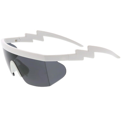 Retro Flat Top Color Tone Half Frame Goggle Shield Sunglasses C546