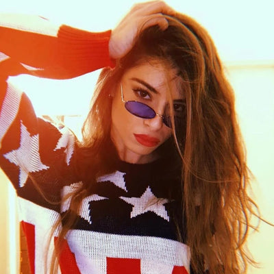 Gafas de sol ovaladas de metal en tono de color retro pequeñas de los años 90 C595