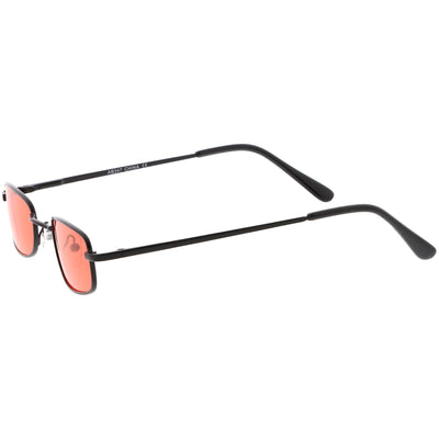 Gafas de sol retro de metal en tono de color rectangular pequeño de los años 90 C708