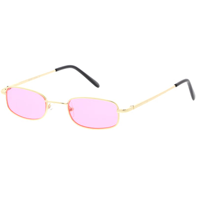 Gafas de sol retro de metal en tono de color rectangular pequeño de los años 90 C708