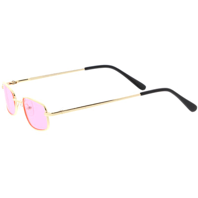 Gafas de sol retro de metal en tono de color rectangular pequeño de los años 90 C708