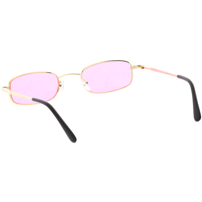 Gafas de sol retro de metal en tono de color rectangular pequeño de los años 90 C708