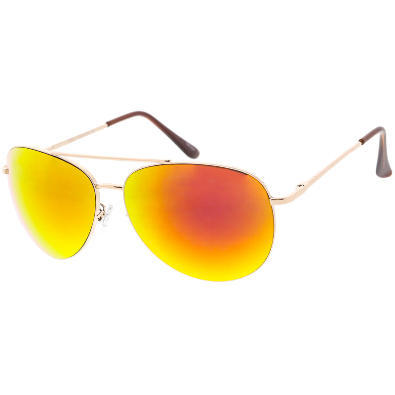 Classic Round Colored Mirror Lens Aviator Sunglasses C780