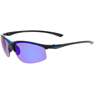 Gafas de sol envolventes deportivas activas y ligeras de medio marco para hombre C788