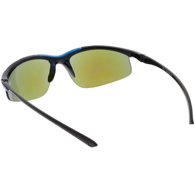 Gafas de sol envolventes deportivas activas y ligeras de medio marco para hombre C788